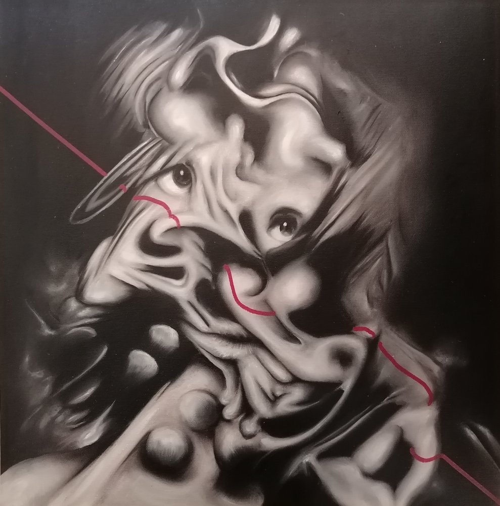 Retrato abstracto inquietante de Stefano Mazzolini