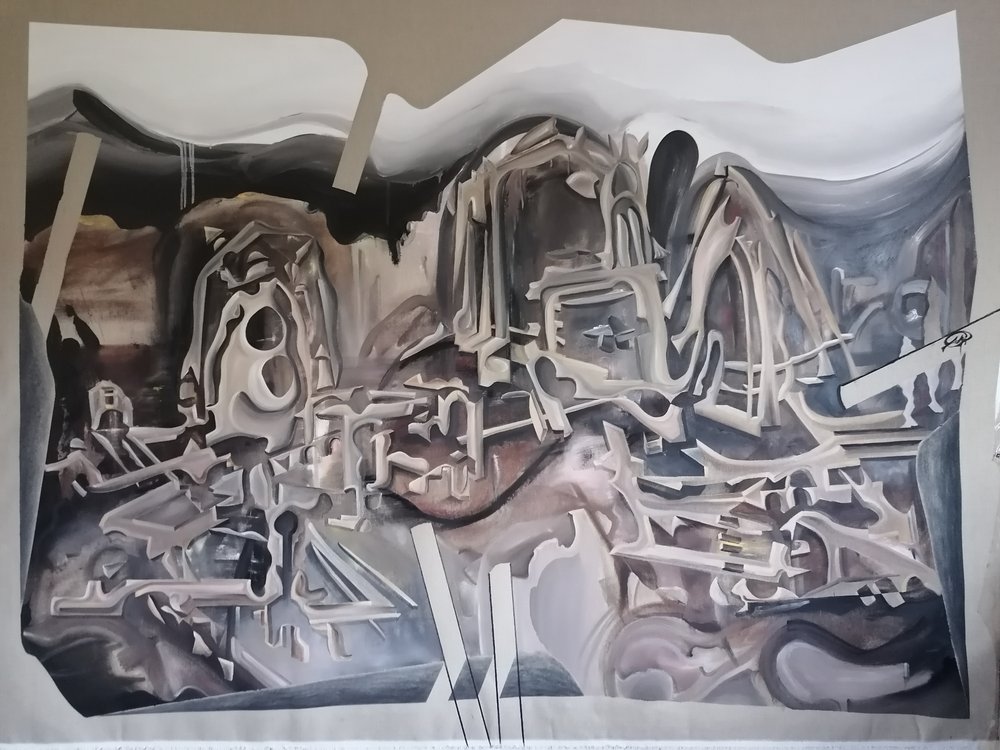 Paisaje urbano abstracto futurista de Stefano Mazzolini