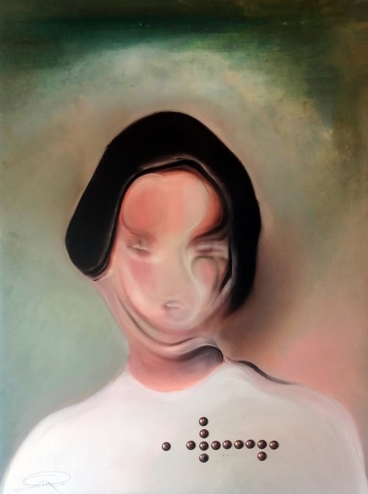 Retrato distorsionado melancólico de Stefano Mazzolini