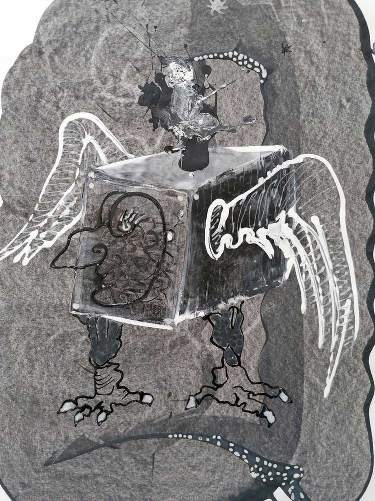 Criatura surrealista en una caja de Stefano Mazzolini