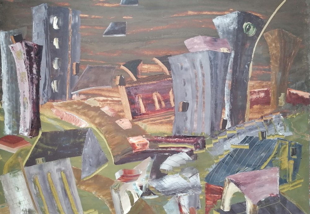 Colapso urbano surrealista de Stefano Mazzolini