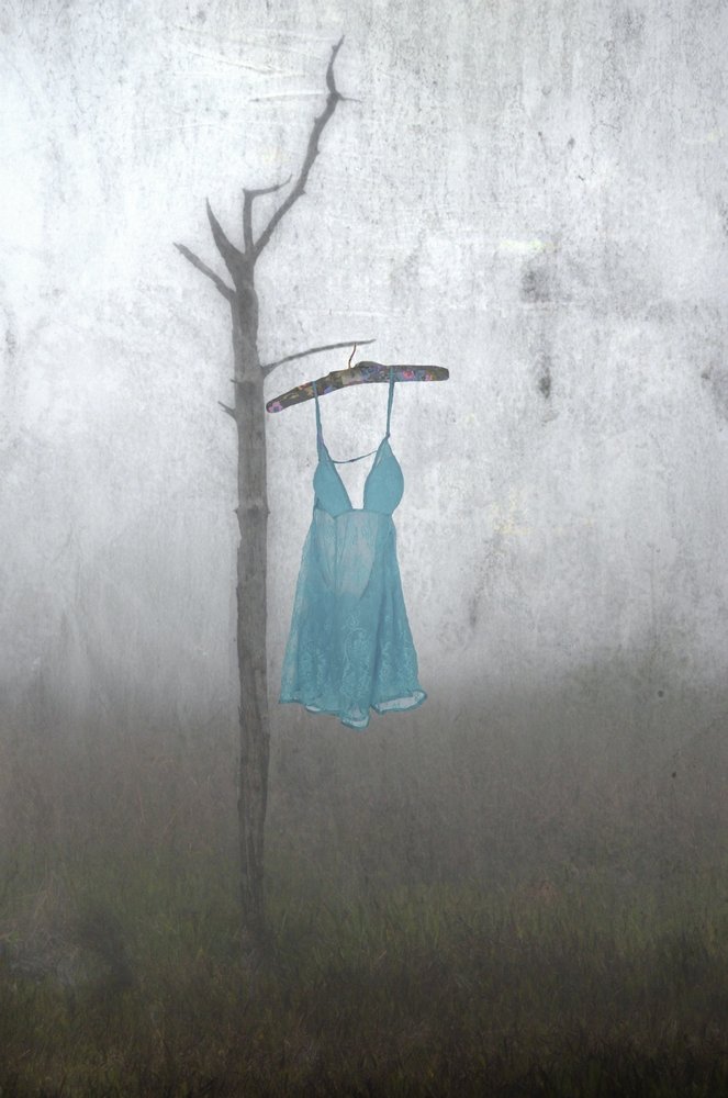 Vestido azul brumoso de Steven Gibson