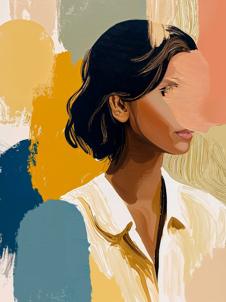 Retrato abstracto a todo color de Studio Palette