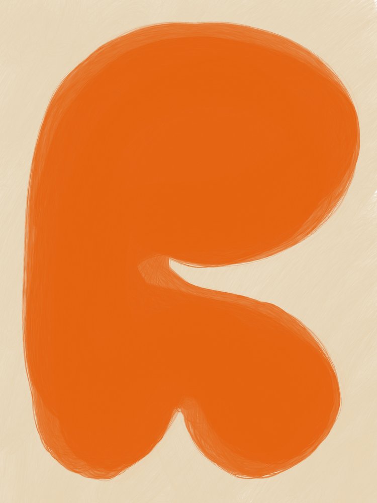 Forma abstracta en naranja suave de Studio Palette