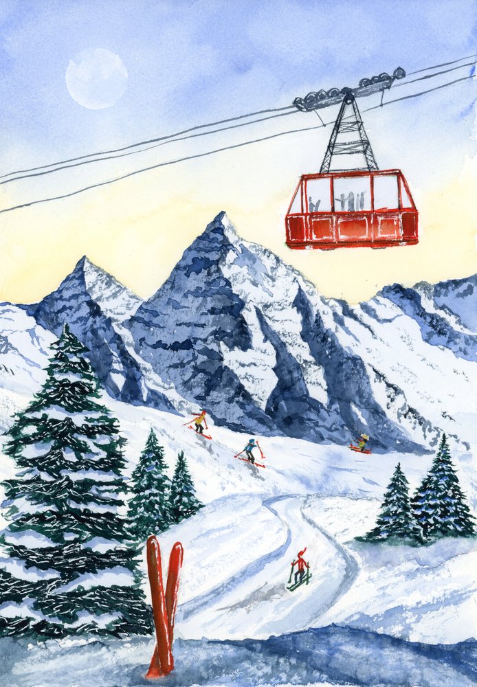Esquí de montaña en invierno de Suchi Deb