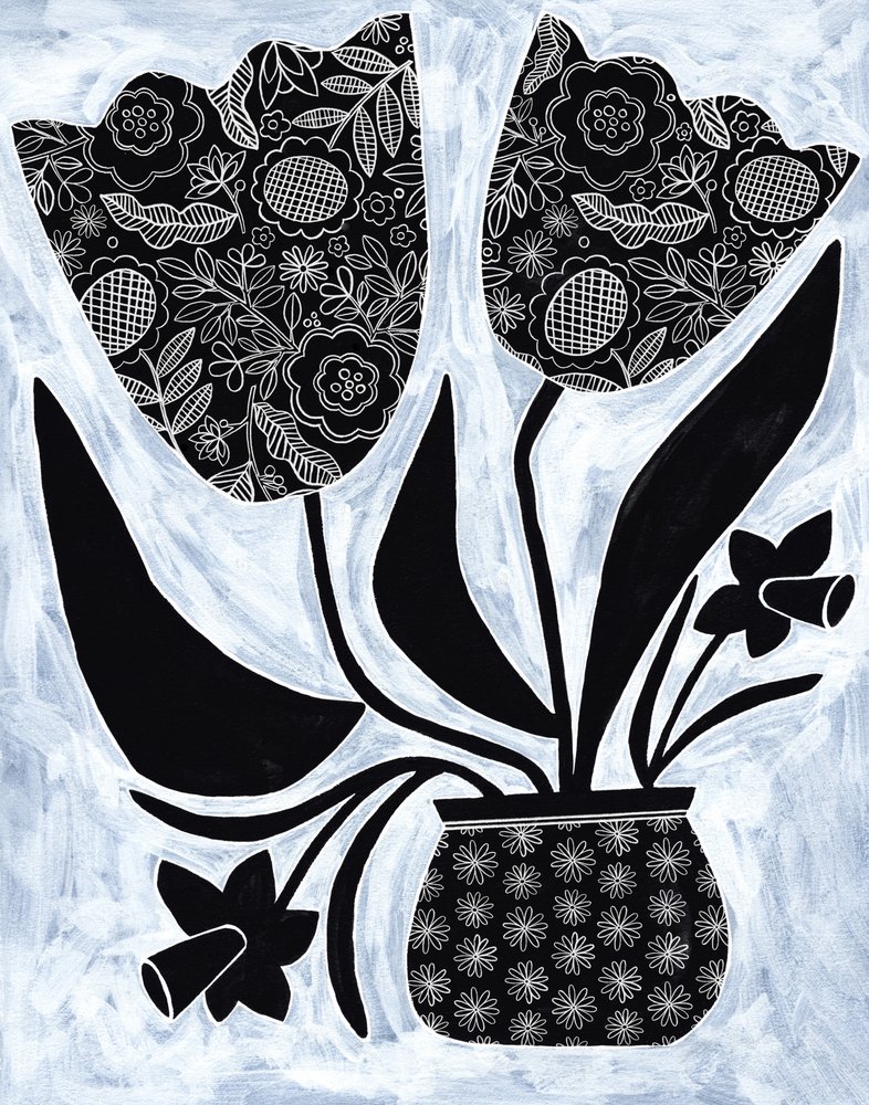 Flores populares estampadas de Susan Black
