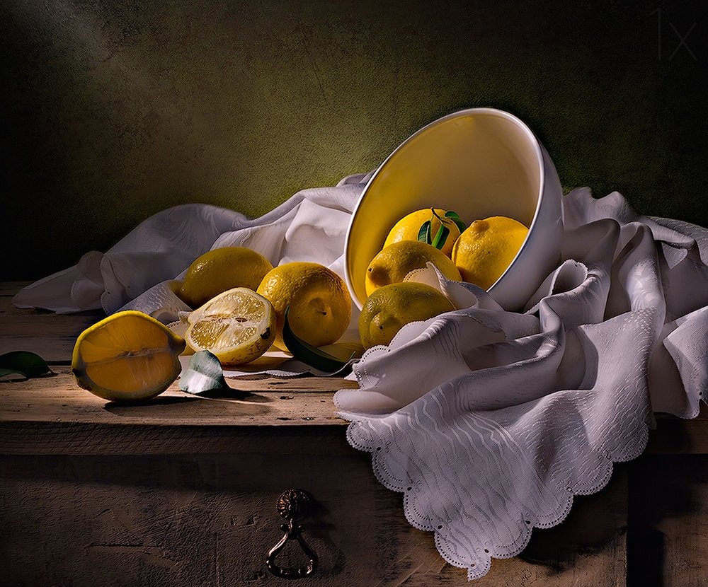 Naturaleza muerta rústica con limones de Svetlana L