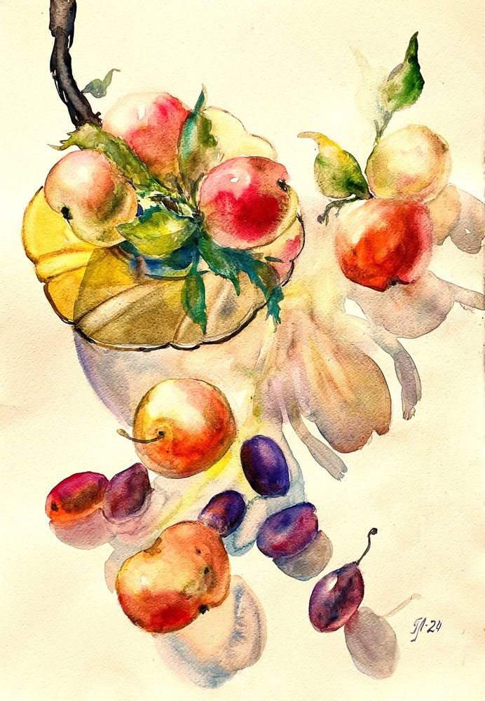 Naturaleza muerta con abundantes frutas de Tanya Lundmark