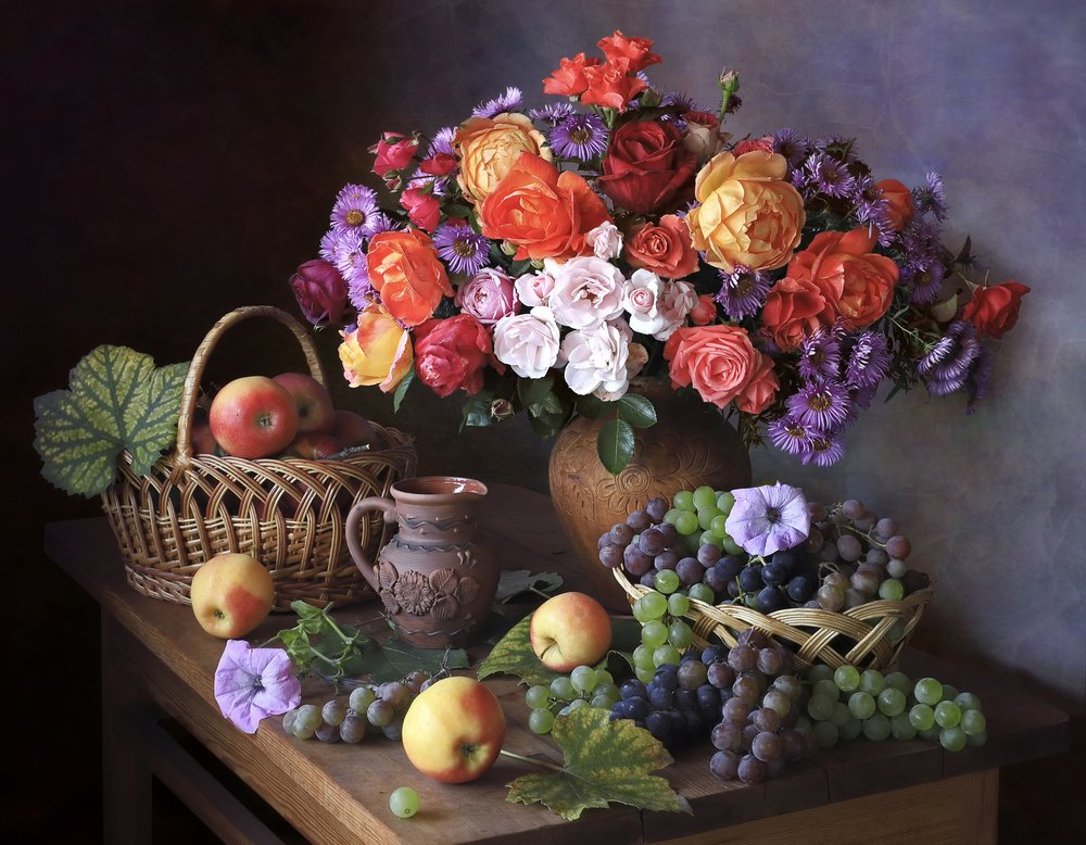 Arreglo floral otoñal de gran riqueza de Tatyana Skorokhod