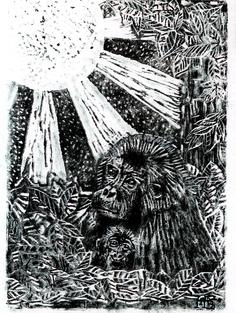 La familia de gorilas de la selva de Tim Hoinkis