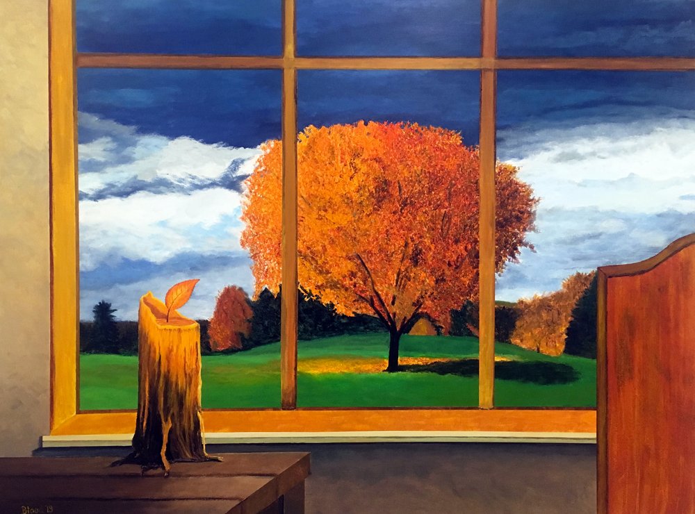 Serenidad en la ventana de otoño de Tom Blood