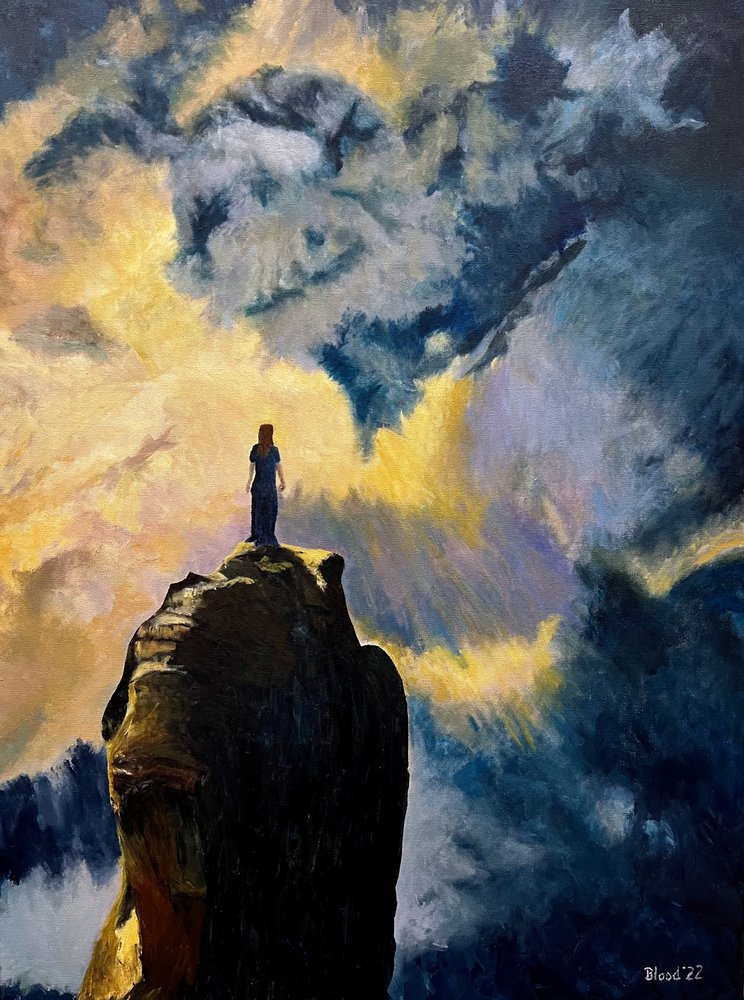Cumbre «Mujer Cielo Dorado» de Tom Blood