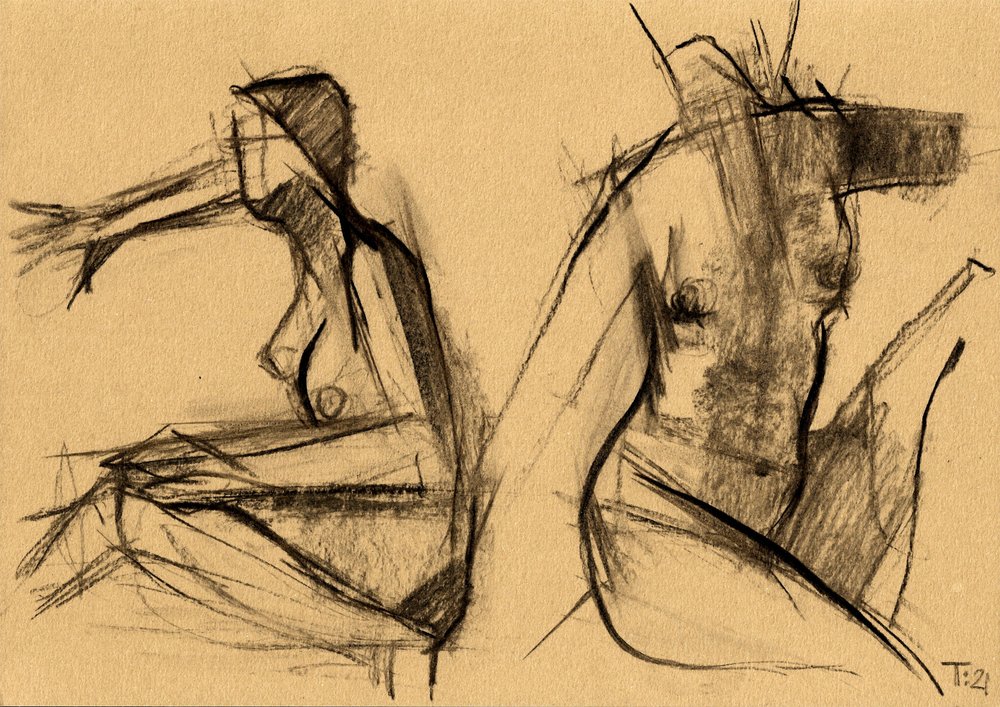 Desnudos femeninos abstractos de Tore Bahnson