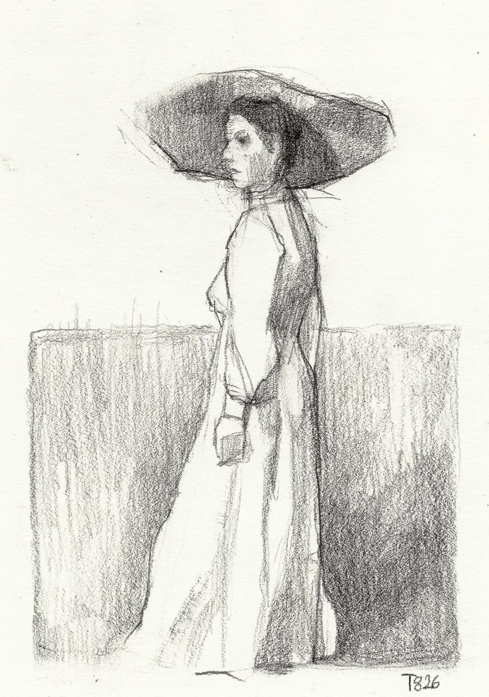 Boceto de una mujer elegante de Tore Bahnson
