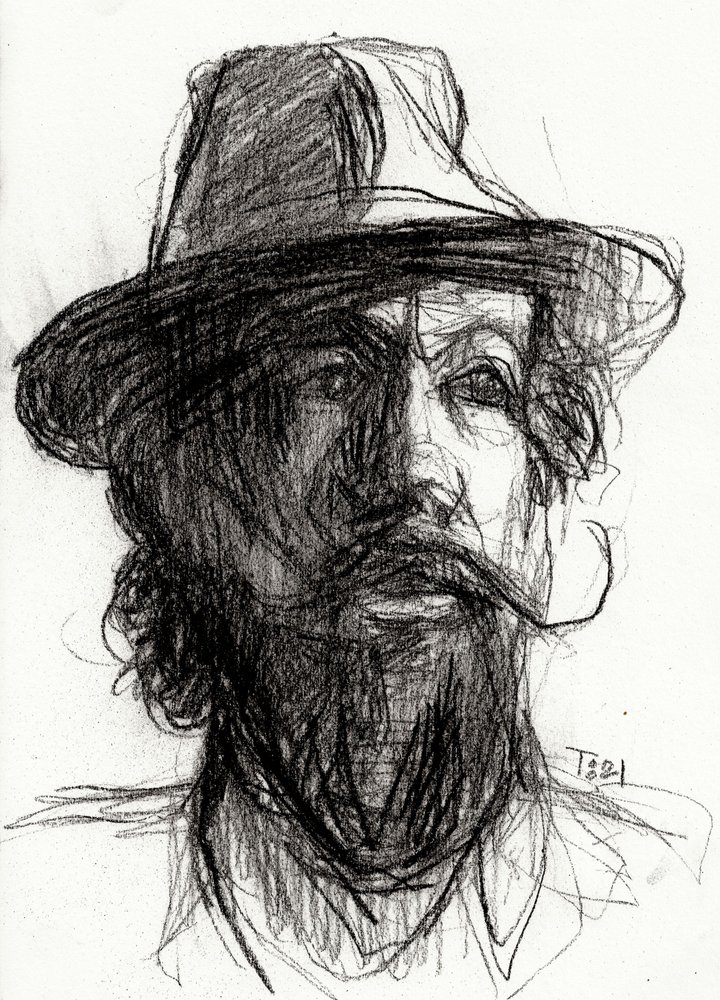 Retrato intenso de un hombre con barba de Tore Bahnson