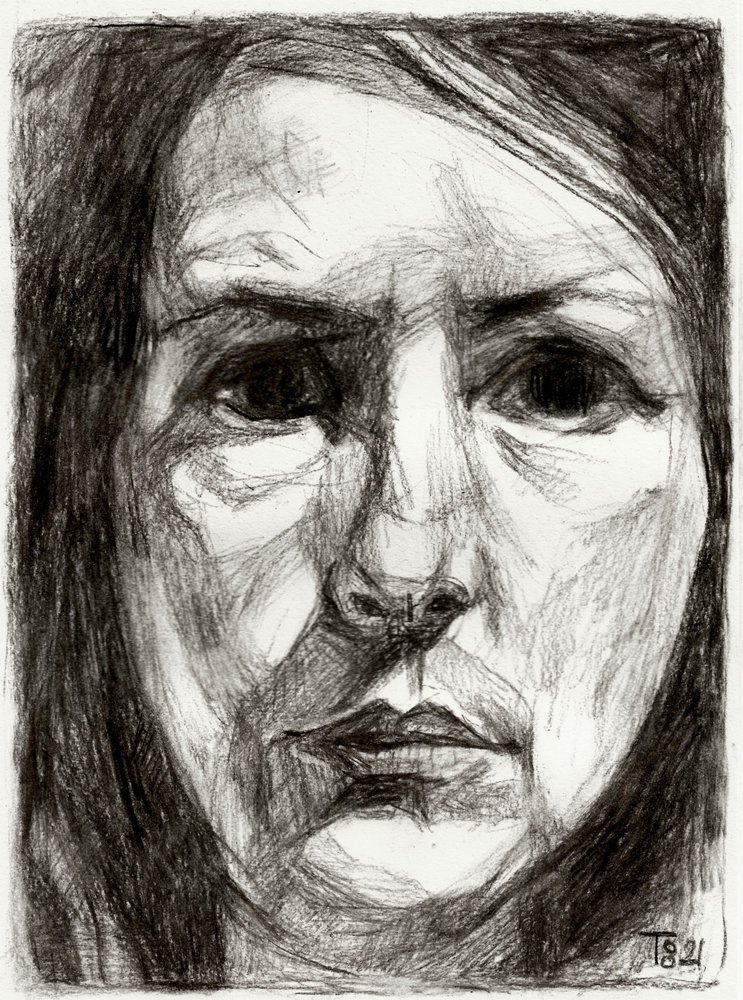 Retrato femenino intenso de Tore Bahnson