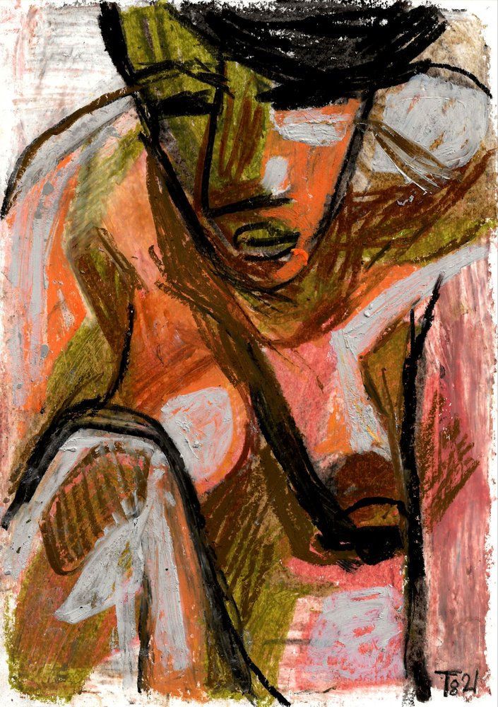 Figura abstracta pensativa de Tore Bahnson