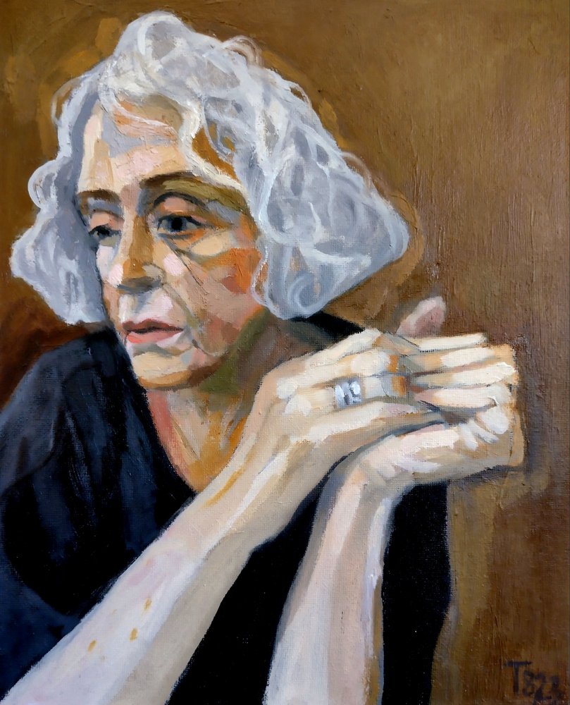 Mujer mayor pensativa de Tore Bahnson