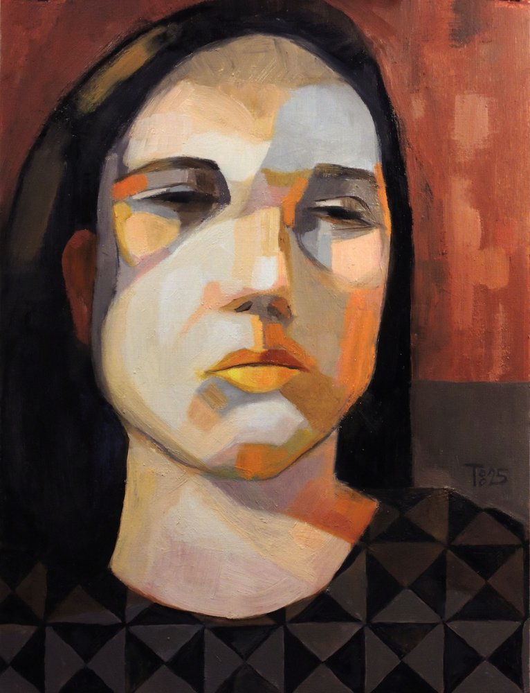 Retrato de una mujer pensativa de Tore Bahnson