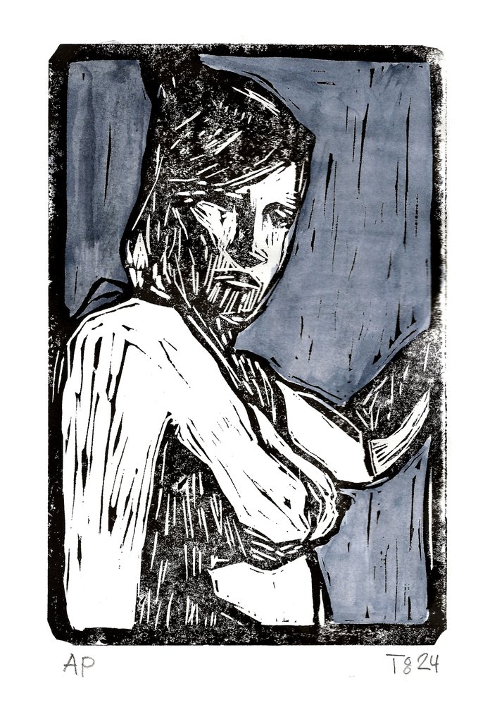 Retrato de una mujer pensativa de Tore Bahnson