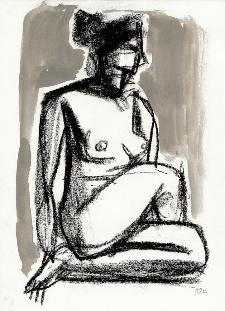 Desnudo sentado en silencio de Tore Bahnson
