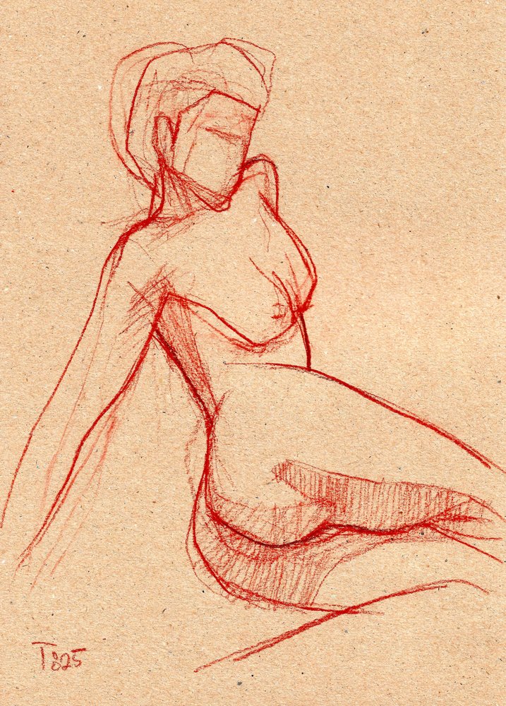 Desnudo sentado de Tore Bahnson