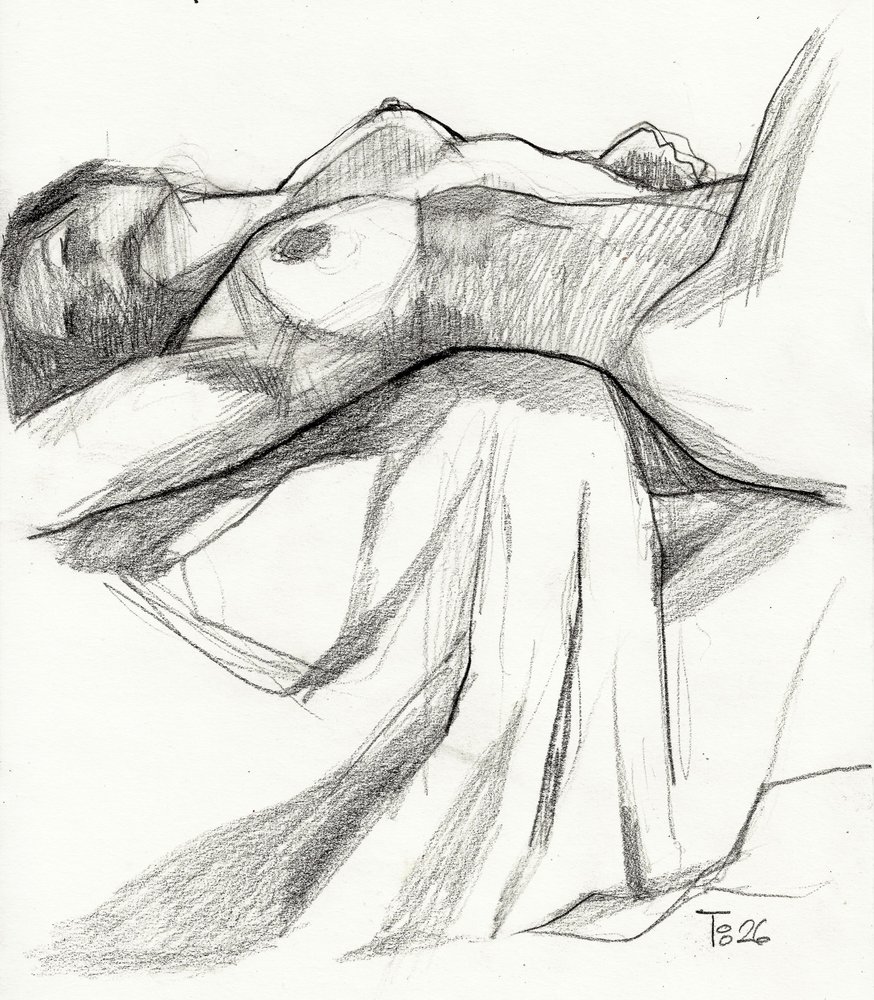 Desnudo recostado sereno de Tore Bahnson