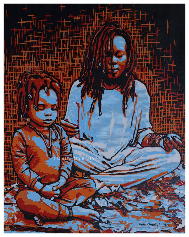 Madre e hijo en paz de Tosin Oyeniyi