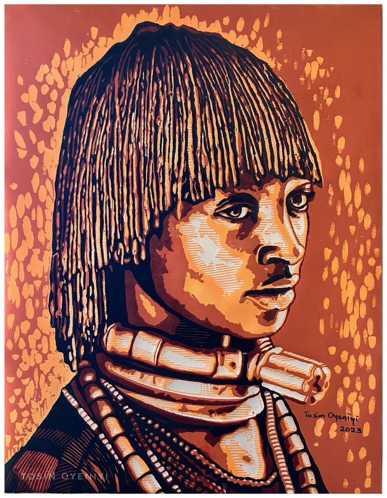 Retrato africano majestuoso de Tosin Oyeniyi