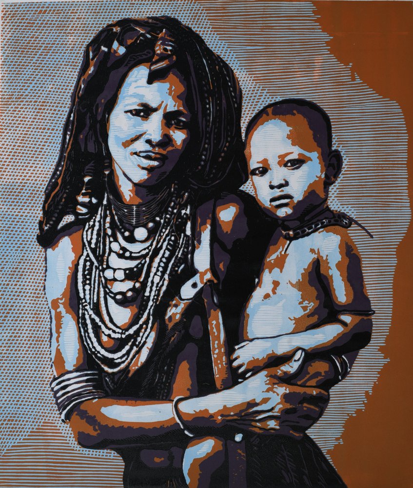 Madre e hijo de una tribu de Tosin Oyeniyi