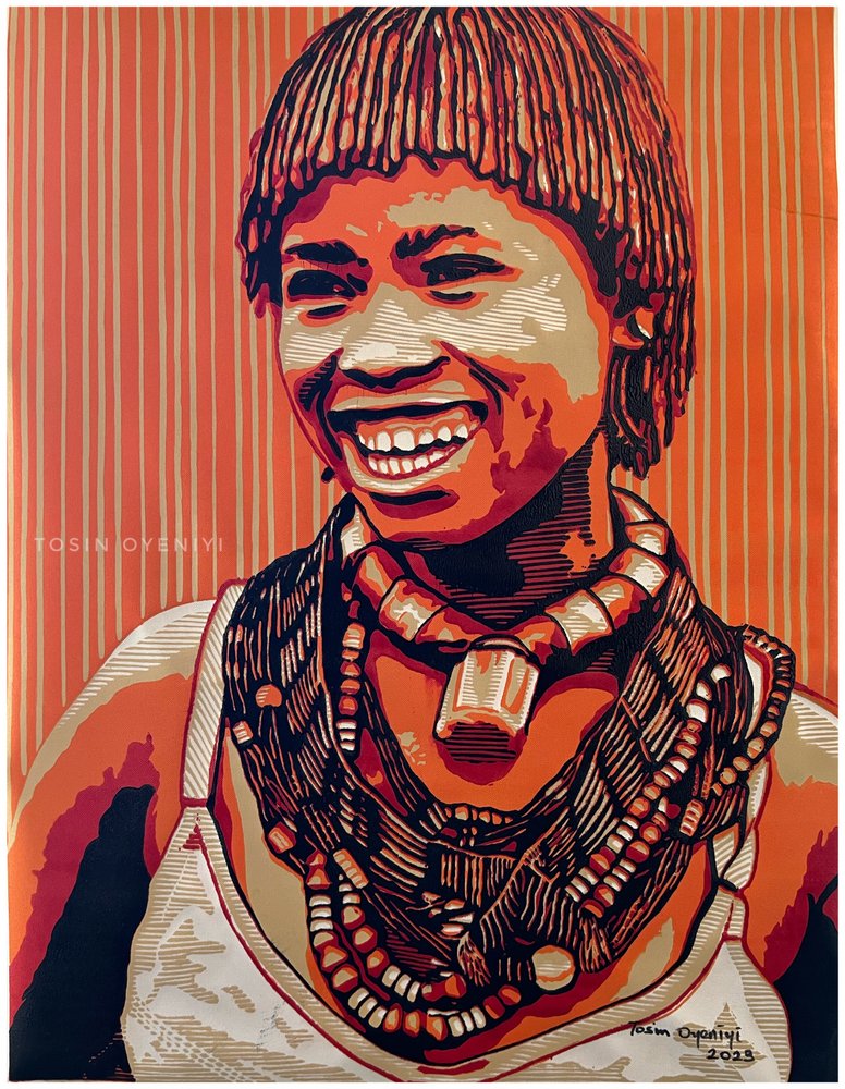Mujer radiante y sonriente de Tosin Oyeniyi