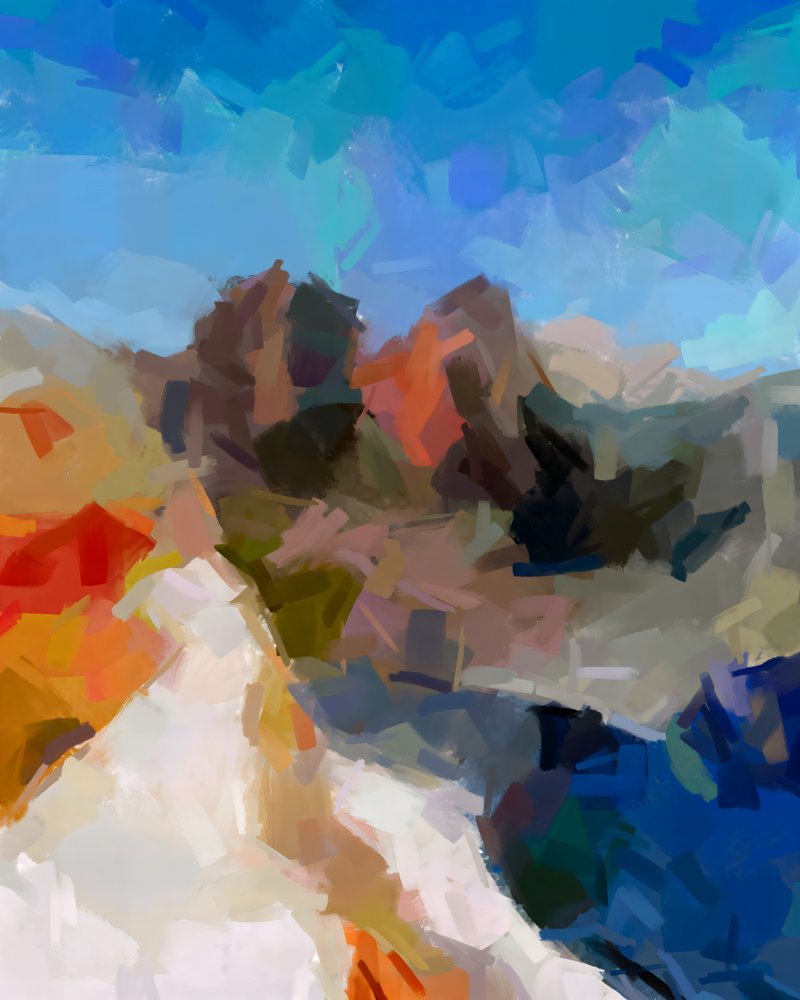 Paisaje montañoso lleno de color de Uma Gokhale