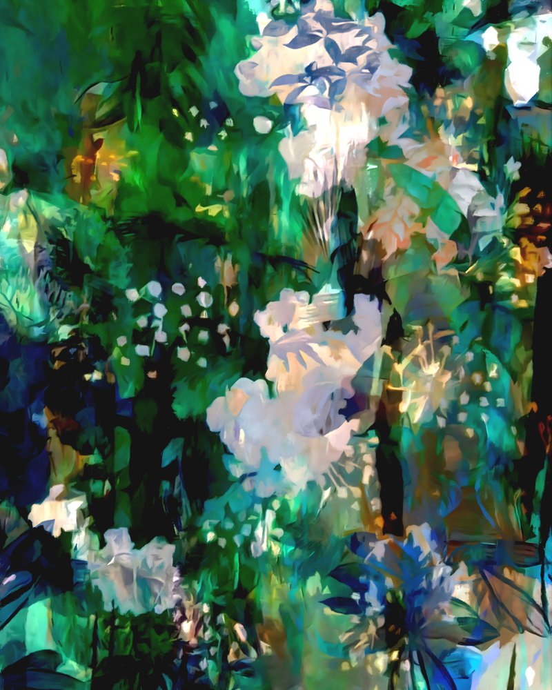 Abstracción floral exuberante de Uma Gokhale