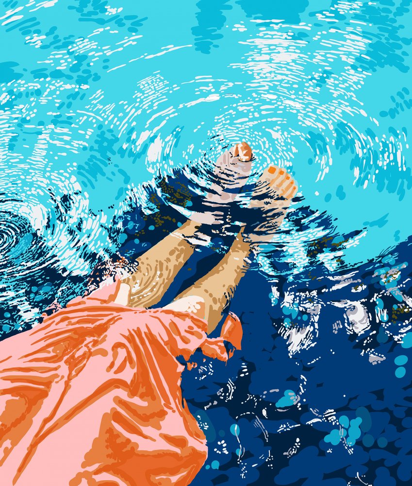 Relajación en la piscina en verano de Uma Gokhale
