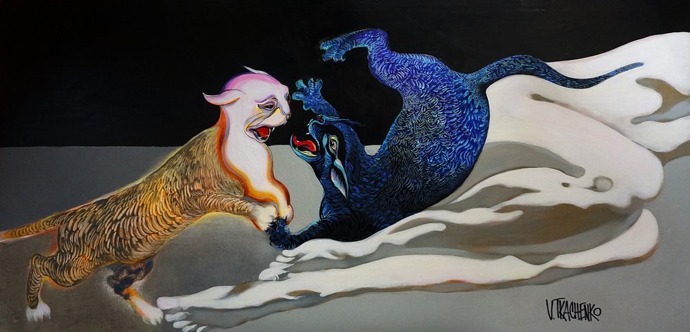 Blue Gold: El abrazo felino de Victor Tkachenko