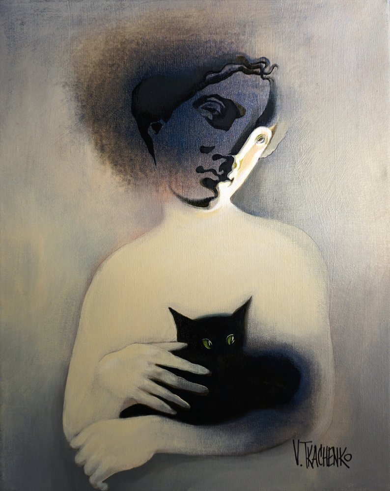 La enigmática figura del gato negro de Victor Tkachenko