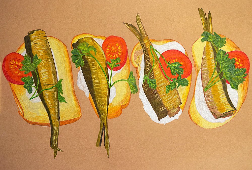 Bocadillos de espadín dorado de Viktoriia Saunina