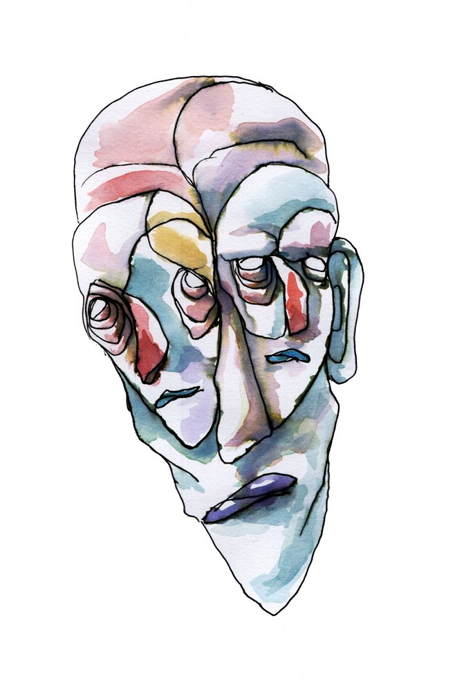 Rostros abstractos y pensativos de Wildemar Doomgriever