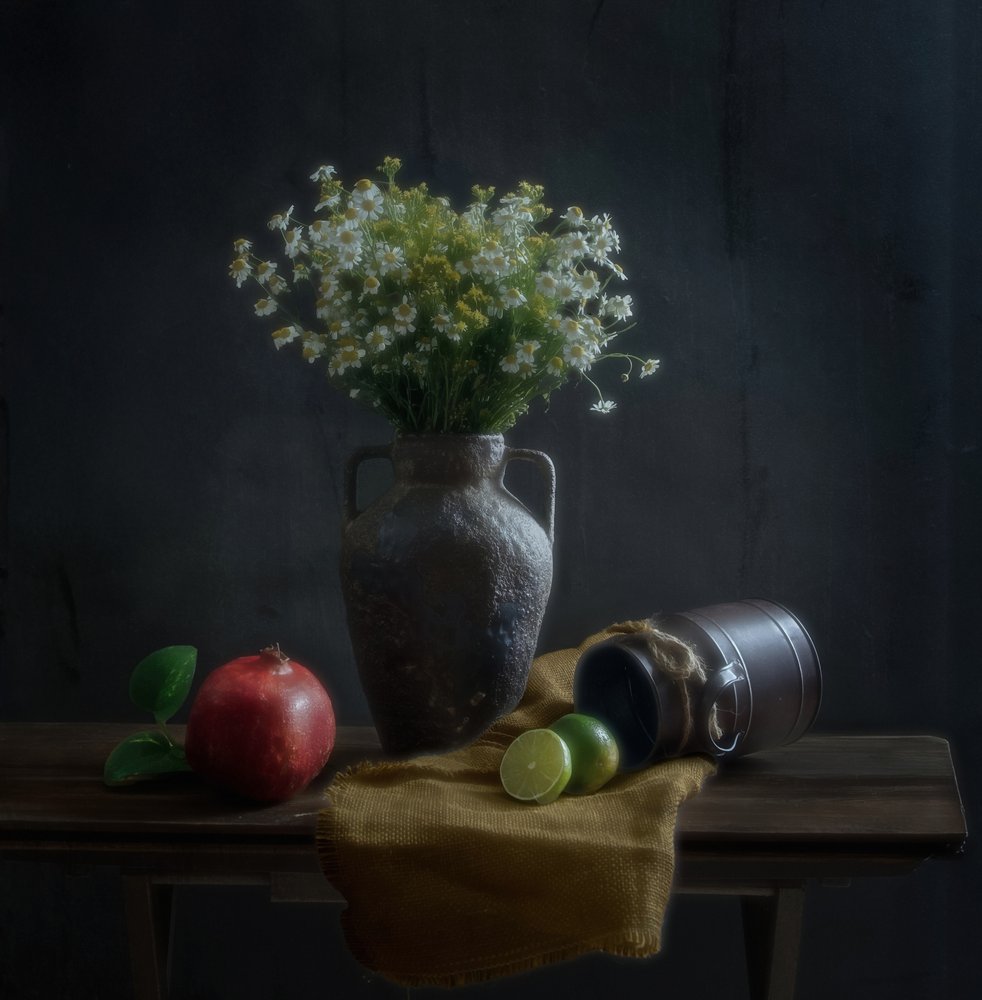 Naturaleza muerta floral rústica de Yinan F.