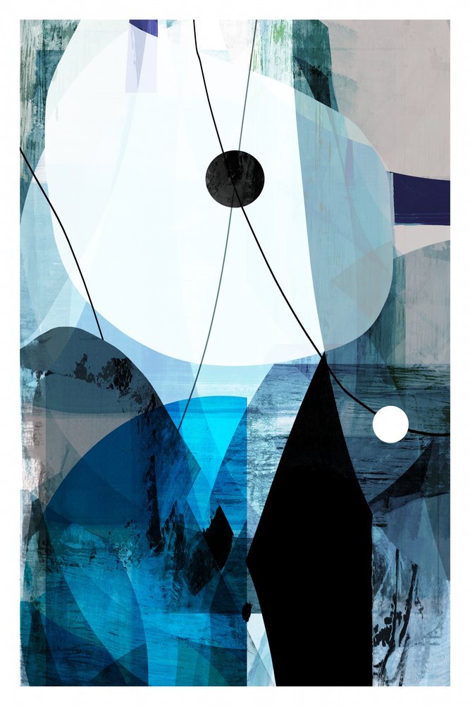 Geometría abstracta en azul de cartissi