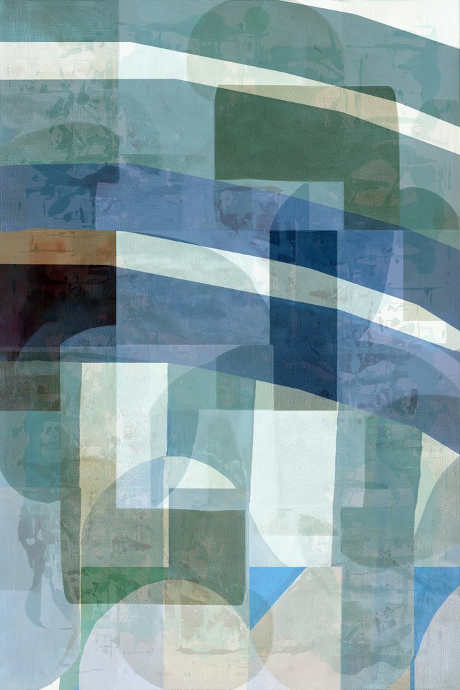 Capas abstractas en azul y verde de cartissi