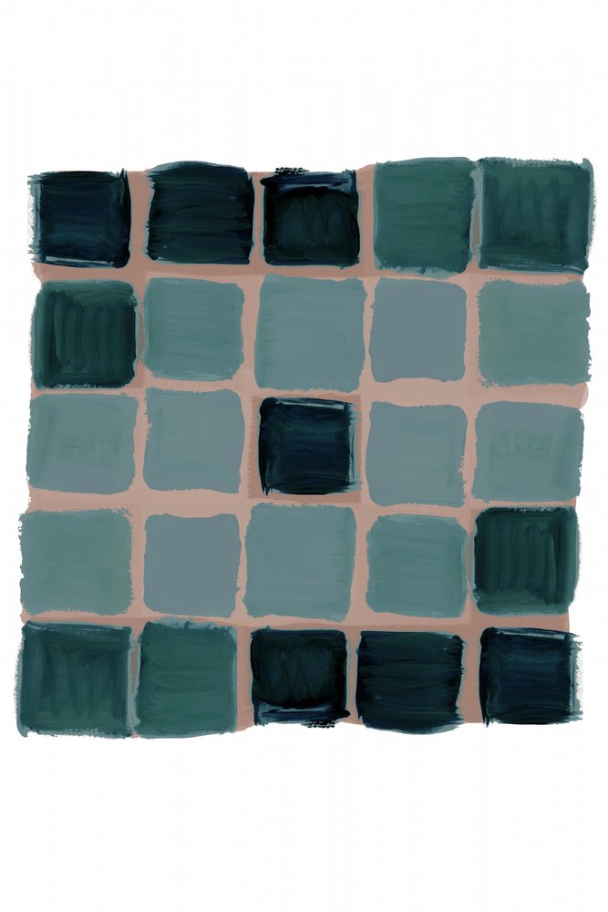 Cuadrícula abstracta en color verde azulado de cartissi