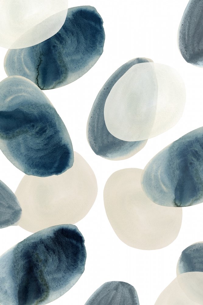 Formas orgánicas en azul y beige de cartissi