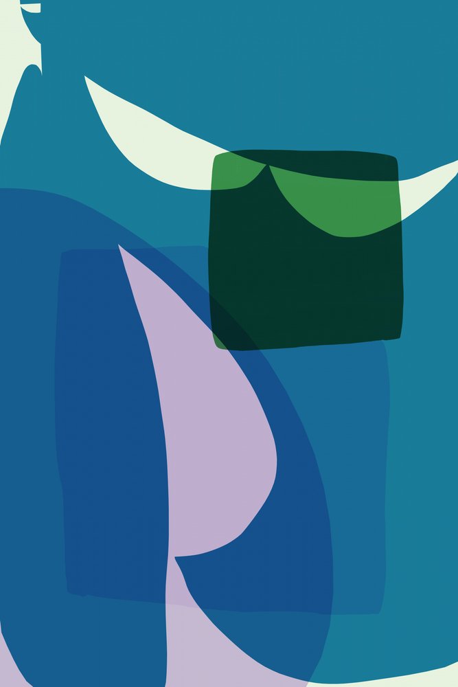 Capas abstractas en azul y verde de cartissi