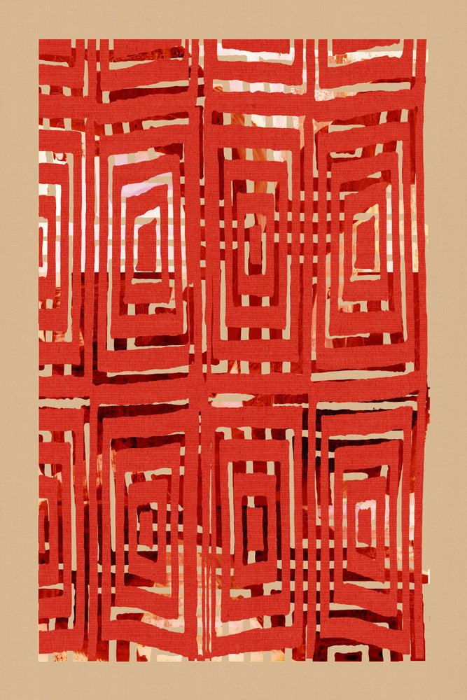 Geometría en rojo intenso de cartissi