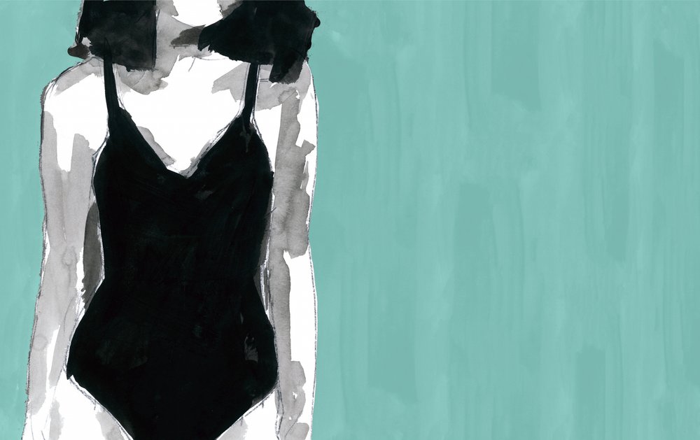 Bañador negro elegante de cartissi