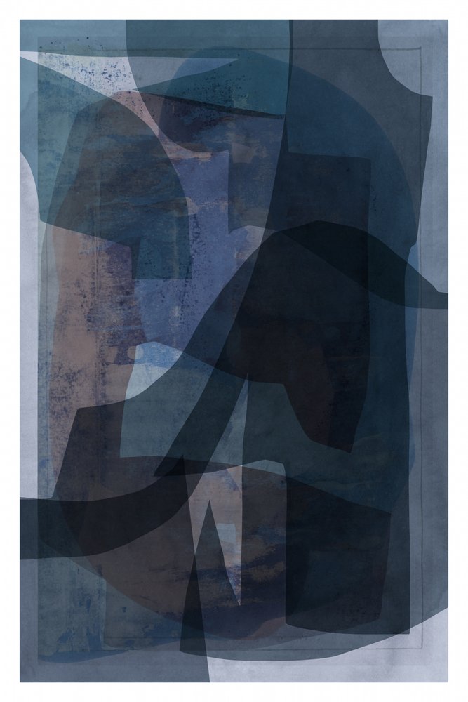 Formas en capas de azul intenso de cartissi