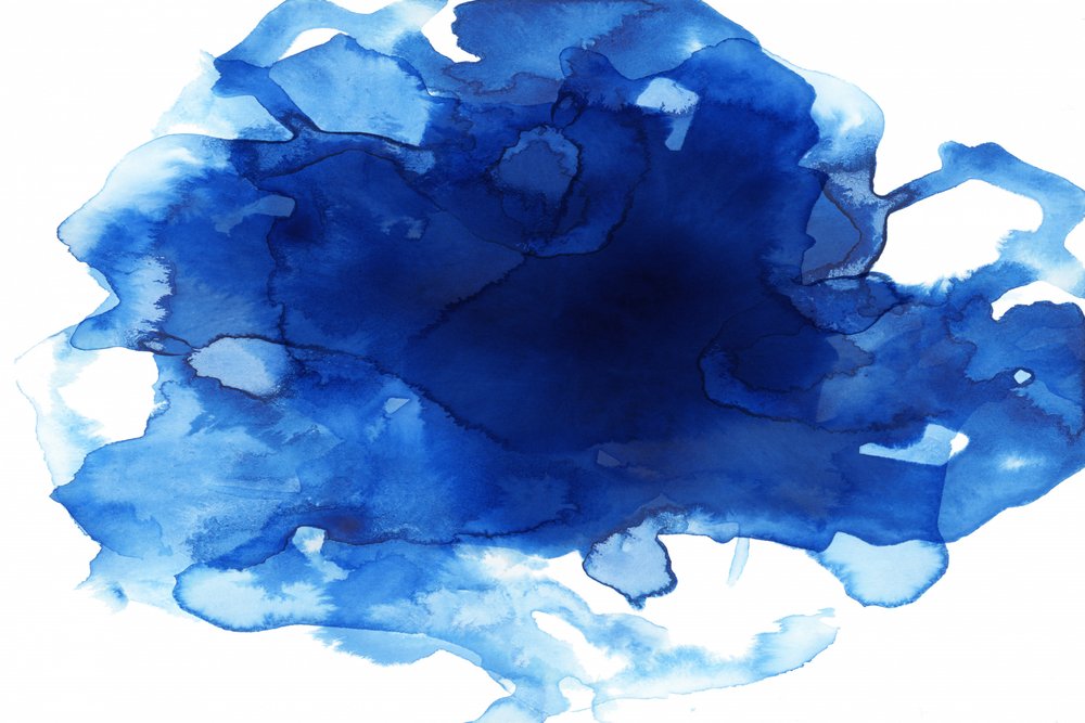 Salpicadura de acuarela azul intenso de cartissi