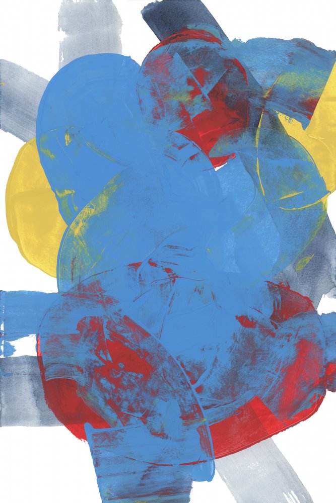 Azul y rojo dinámico: abstracto de cartissi