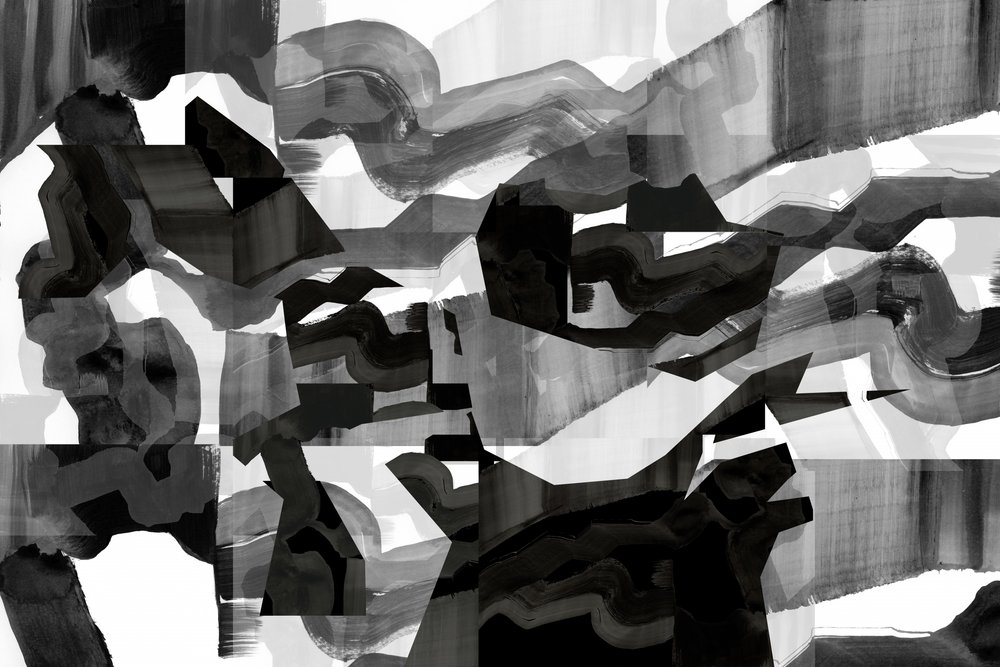 Abstracción dinámica en escala de grises de cartissi
